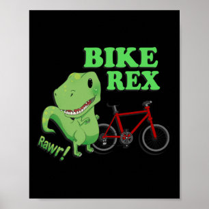 Schattige T-rex Mountainbike Dinosaurus . Mtb Fiet Poster
