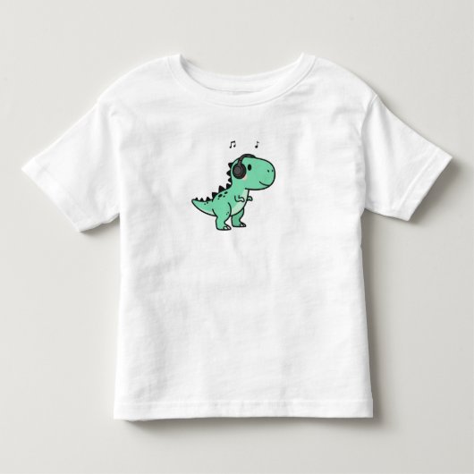 Schattige T-Rex Speelt Muziek voor Kinderen🎵 Kinder Shirts (Voorkant)