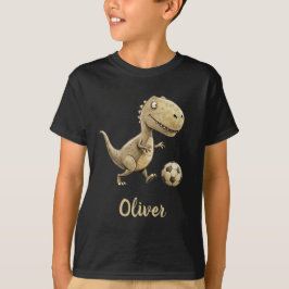Schattige T-Rex Speelt Voetbal Gepersonaliseerd T-shirt