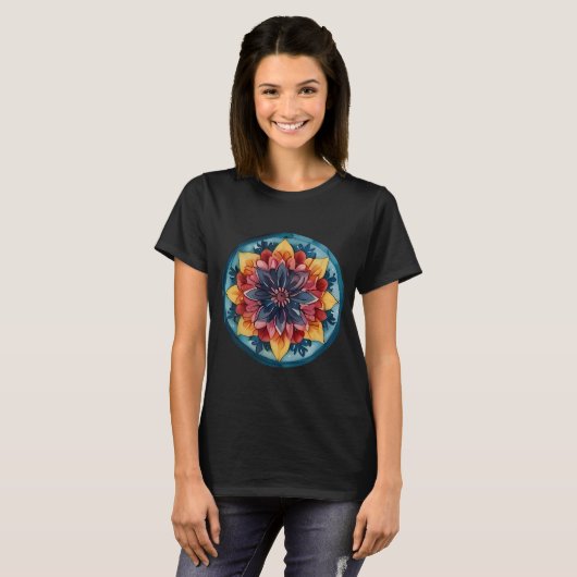 Schattige T-shirt Mandala kleurrijk ontwerp (Voorkant volledig)