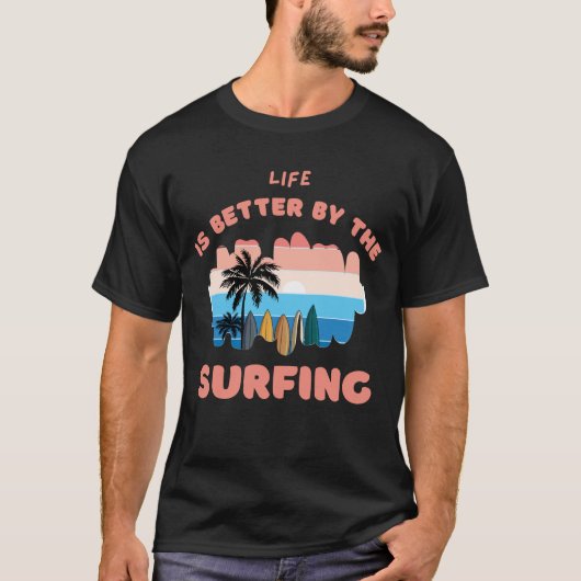 Schattige T-shirt met surfdesign (Voorkant)