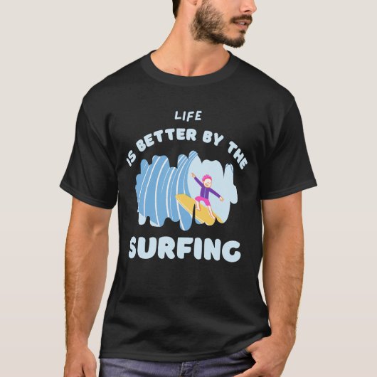 Schattige T-shirt met surfdesign (Voorkant)