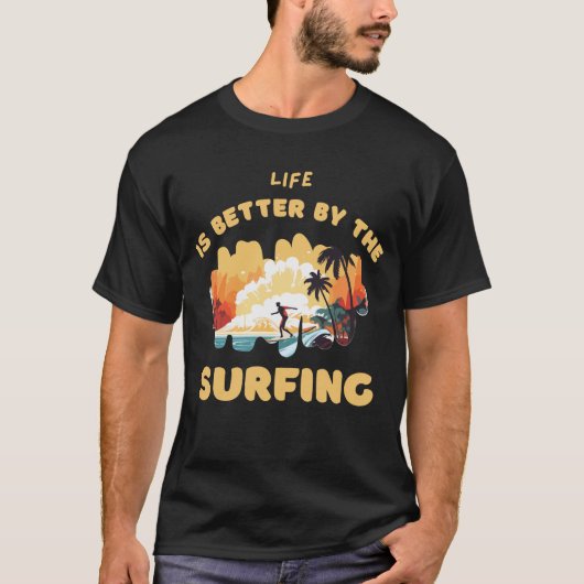 Schattige T-shirt met surfdesign (Voorkant)