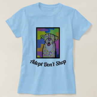 Schattige t-shirt voor vrouwen met kleurrijke hond