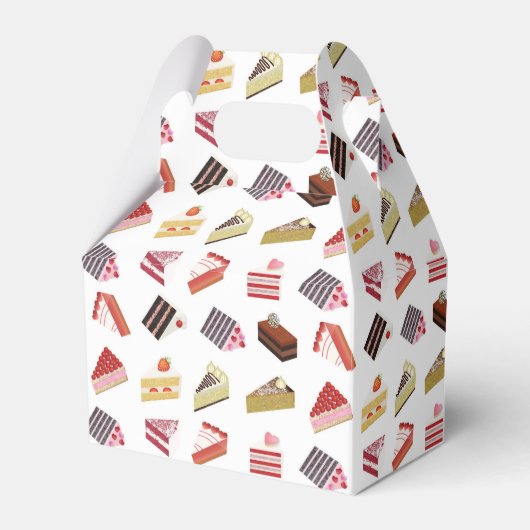 Schattige taart variëteitspatroon bedankdoosjes (Voorkant Zijde)
