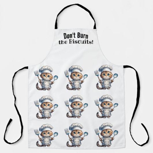 Schattige Tabby Cat Chef All-Over Print Schort (Voorkant)
