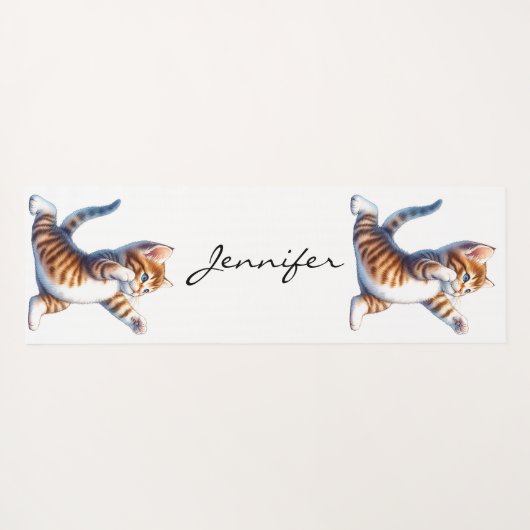 Schattige Tabby Cat Yoga Mat (Achterkant (horizontaal))