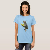 Schattige Tabby Disc Golfer T-shirt (Voorkant volledig)