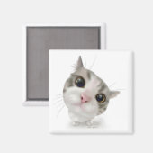 Schattige Tabby Kat Cartoon Magneet (Voorkant / Achterkant)