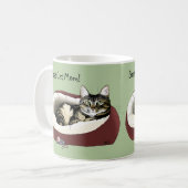 Schattige Tabby Kat Groene Moederdag Koffiemok (Voorkant links)
