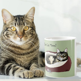 Schattige Tabby Kat Groene Moederdag Koffiemok