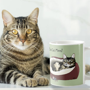 Schattige Tabby Kat Groene Moederdag Koffiemok