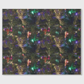 Schattige tabby kat in kerstboom cadeaupapier (Vlak)