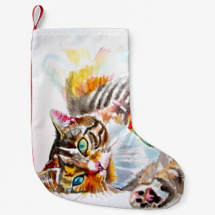 Schattige Tabby Kat Vrolijke Katten Kerst Kous Kleine Kerstsok