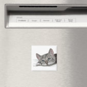 Schattige tabby katje rust cartoon magneet (Insitu (Vaatwasser))