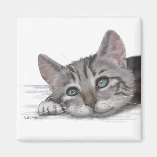 Schattige tabby katje rust cartoon magneet (Voorkant)