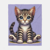 Schattige Tabby Kitten met blauwe ogen Fleece Deken (Voorkant)