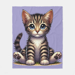 Schattige Tabby Kitten met blauwe ogen Fleece Deken