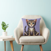 Schattige Tabby Kitten met blauwe ogen Kussen (Stoel)