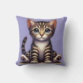 Schattige Tabby Kitten met blauwe ogen Kussen