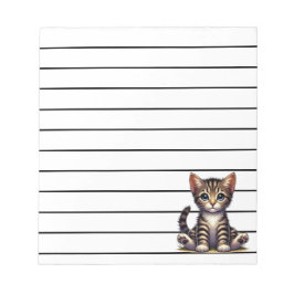 Schattige Tabby Kitten met blauwe ogen Notitieblok