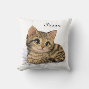 Schattige Tabby Poes Cartoon Kussen