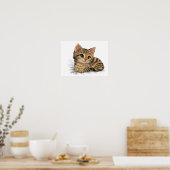 Schattige Tabby Poes Cartoon Poster (Keuken)
