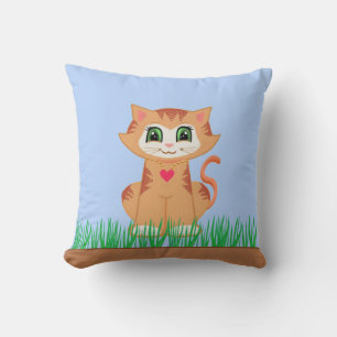 Schattige tabby poes kat kussen