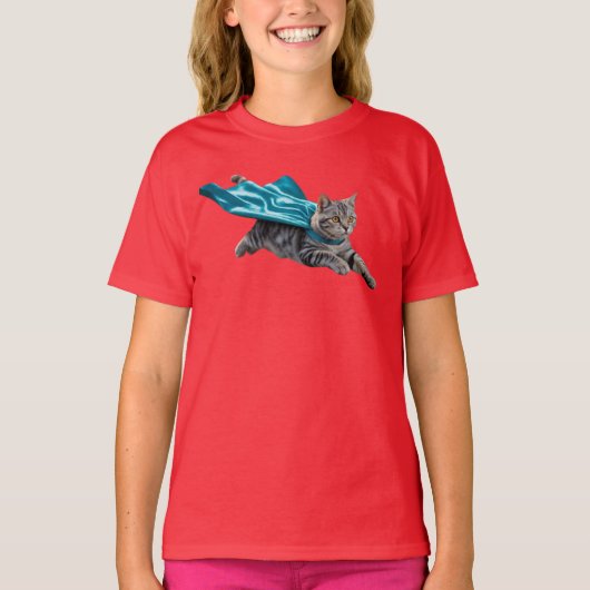 Schattige Tabby Superheld Kinderen' T-shirt (Voorkant)
