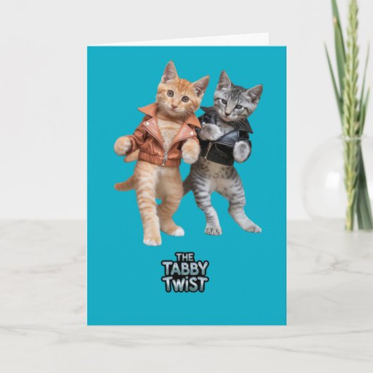Schattige Tabby Twist Kaart (Voorkant)