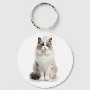Schattige tabbykat met heldere ogen sleutelhanger
