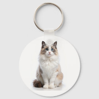 Schattige tabbykat met heldere ogen sleutelhanger