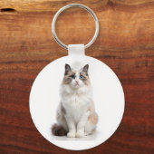 Schattige tabbykat met heldere ogen sleutelhanger (Voorkant)