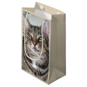 Schattige tablet Kat Foto Gift Bag Klein Cadeauzakje (Voorkant Gekanteld)