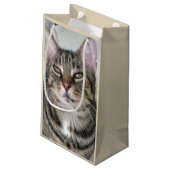 Schattige tablet Kat Foto Gift Bag Klein Cadeauzakje (Achterkant Gekanteld)