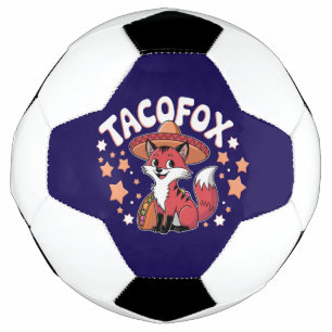 Schattige Taco Fox cartoon ontwerp voor taco liefh Voetbal