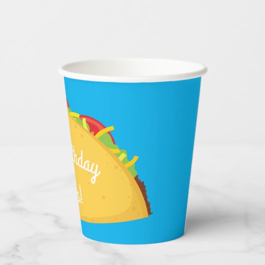 Schattige Taco Kinder 1e Verjaardagsfeest Mexicaan Papieren Bekers (Achterkant)