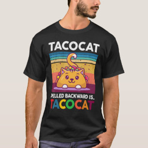 Schattige Taco Kinderen Taco Kat Omgekeerd Geschr T-shirt
