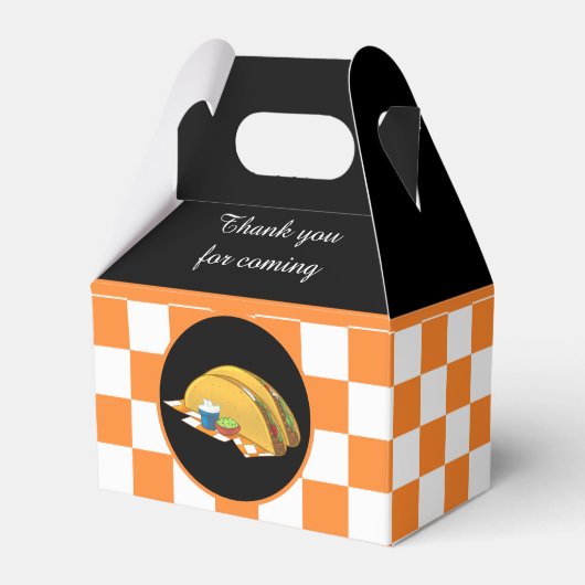 schattige taco-verzameling ingecheckt bedankdoosjes (Voorkant Zijde)