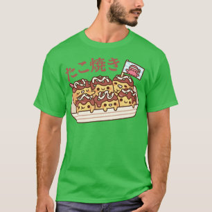Schattige Takoyaki Octopus Balls Japans Street Foo T-shirt