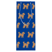 Schattige Tan Doodle Dog Blue Wijn Cadeautas (Achterkant)