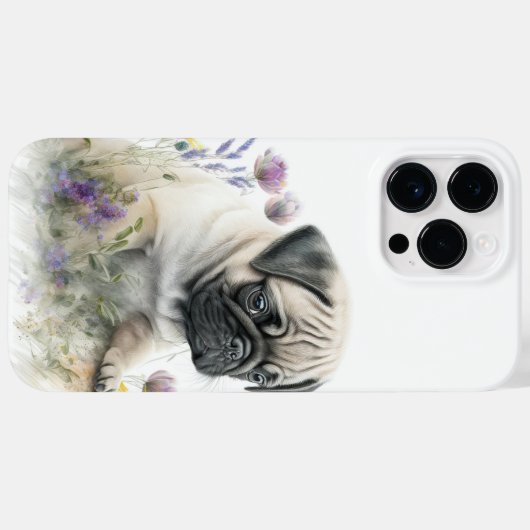 SCHATTIGE TAN- EN ZWARTE PUG-PUPPY Case-Mate iPhone CASE (Achterkant (horizontaal))