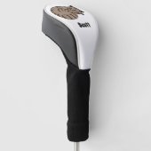 Schattige Tan Tabby Kitten Slaapnaamtag Golfheadcover (Schuin)