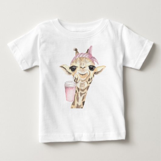 SCHATTIGE TAN ZIRAFFE ROZE HOED EN Beker (Voorkant)