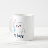Schattige Tandarts Floss Baas Koffiemok (Voorkant links)