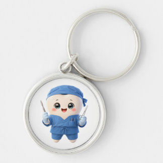 Schattige Tandchirurg Ronde Sleutelhanger – Grappi