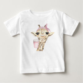 SCHATTIGE TANDE GIRAF ROZE HOED EN BEKER