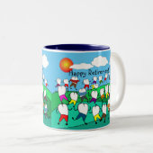 Schattige tandheelkunde tweekleurige koffiemok (Voorkant rechts)