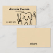  Schattige tandkarakter Kinder tandarts Afsprakenkaartje (Voorkant / Achterkant)