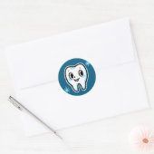 Schattige tandteken ronde sticker (Envelop)